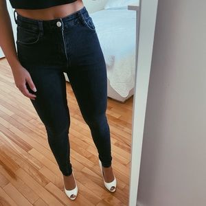 BLACK/GREY JEANS SKINNY HIGH RISE ZARA 4